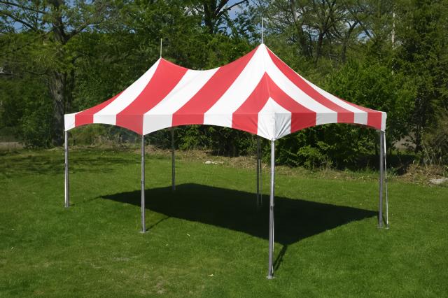 Rental store for 10 X20  HIGH PEAK RED   WHITE STRIPE in Tyler TX