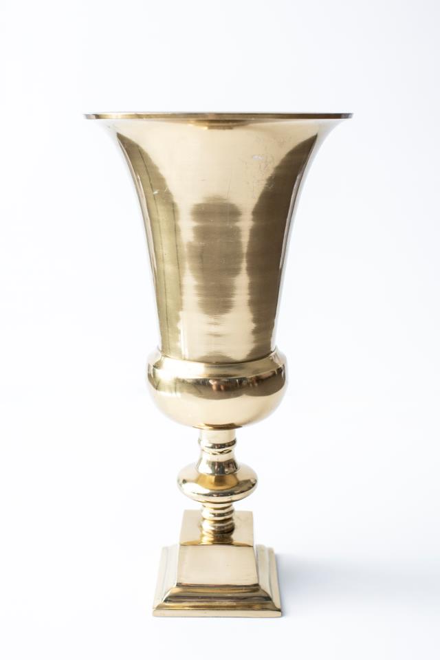 Rental store for 19  GOLD METAL FLUTED VASE in Tyler TX