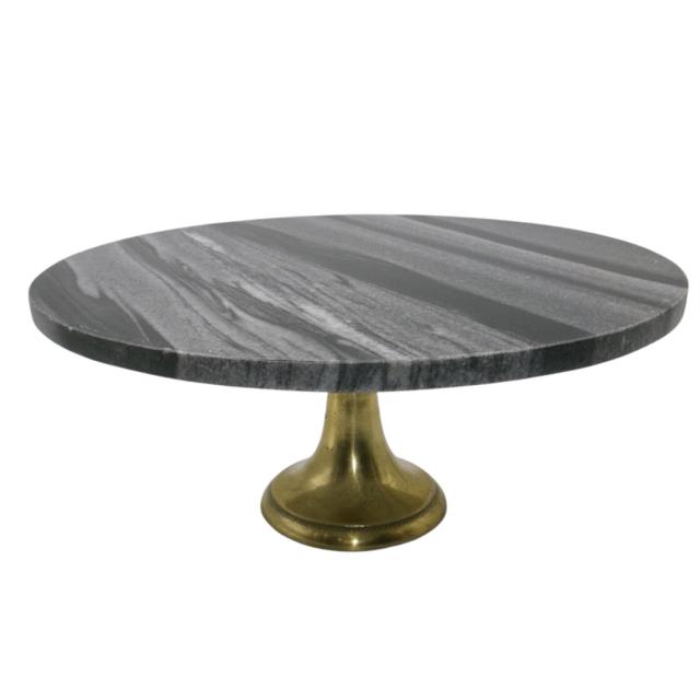Rental store for 15  RND BLACK MARBLE CAKE STAND in Tyler TX