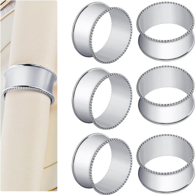 Rental store for BEADED SILVER METAL NAPKIN RING in Tyler TX